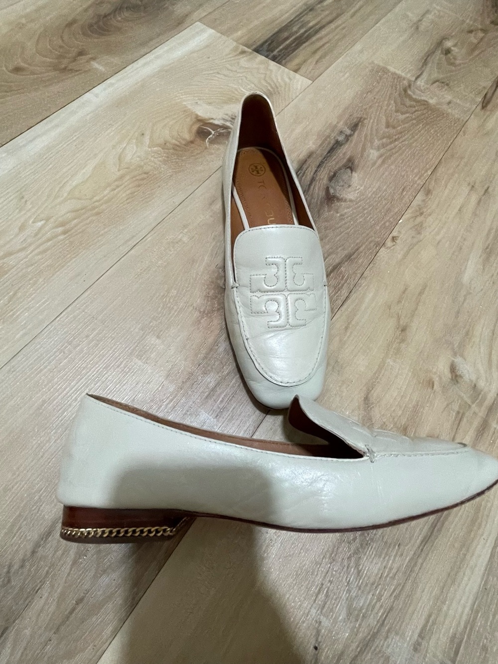 Tory Burch Leather Loafers with Embossed Detail